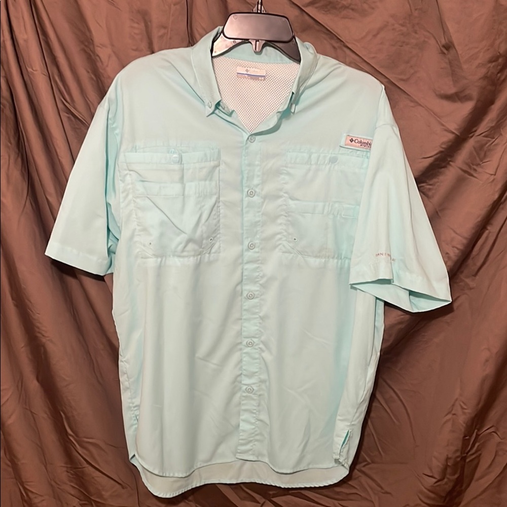 Columbia Blue Casual Button Down Shirt